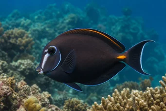 Acanthurus nigricans Chirurgien nez blanc