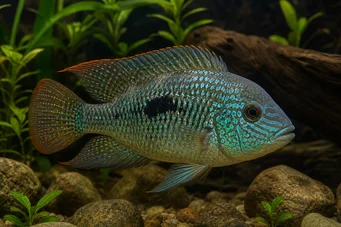 Aequidens rivulatus Acara à bandes blanches