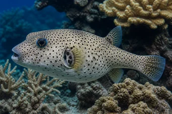 Arothron nigropunctatus (Poisson-ballon à taches noires)