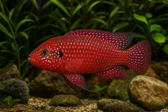 Hemichromis lifalili Acara rouge