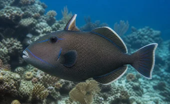 Melichthys ringens Baliste à nageoires noires