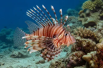 Pterois radiata Poisson-scorpion rayonné