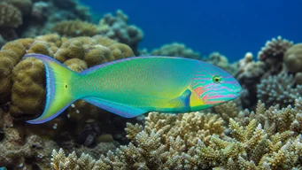 Thalassoma lunare Girelle-paon vert-bleu
